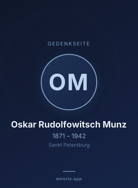 Gedenkportrait von Oskar Rudolfowitsch Munz