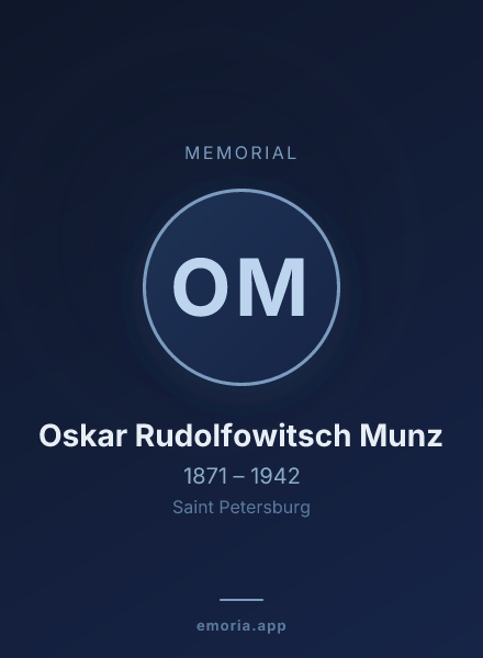 Memorial portrait of Oskar Rudolfowitsch Munz