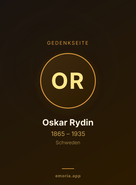 Gedenkportrait von Oskar Rydin