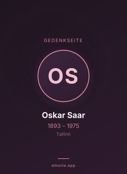 Gedenkportrait von Oskar Saar