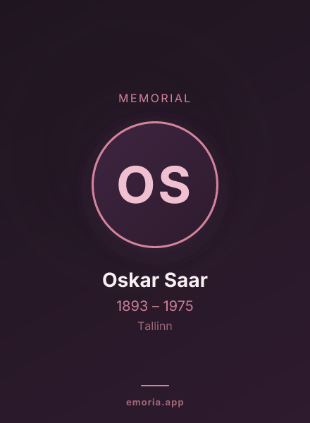 Memorial portrait of Oskar Saar