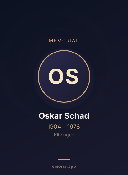 Memorial portrait of Oskar Schad