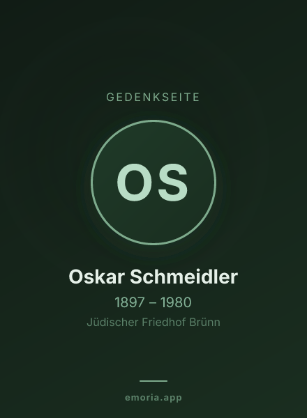 Gedenkportrait von Oskar Schmeidler