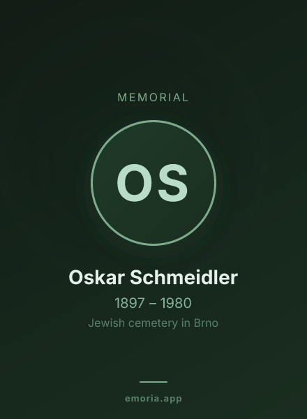 Memorial portrait of Oskar Schmeidler
