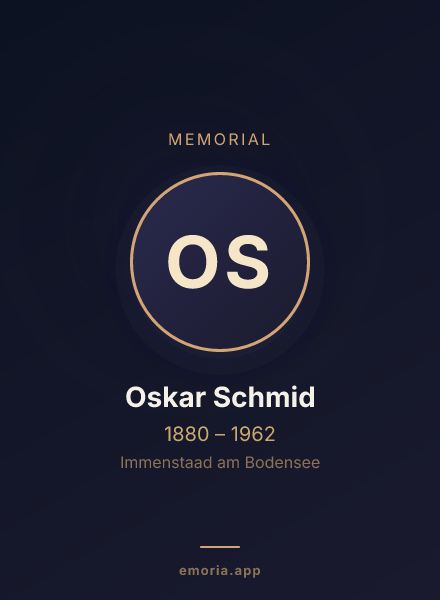 Memorial portrait of Oskar Schmid