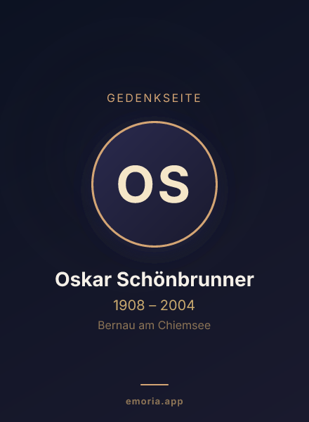 Gedenkportrait von Oskar Schönbrunner