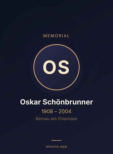 Memorial portrait of Oskar Schönbrunner