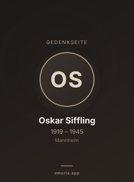 Gedenkportrait von Oskar Siffling