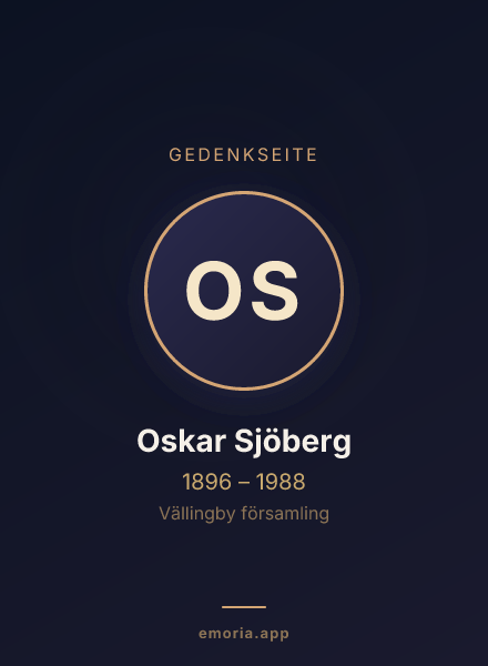 Gedenkportrait von Oskar Sjöberg
