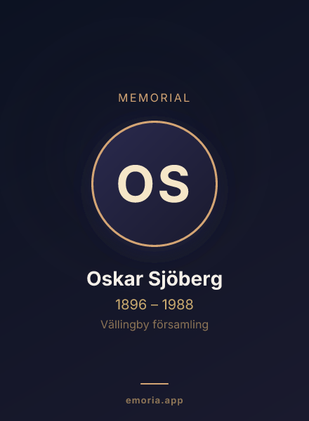 Memorial portrait of Oskar Sjöberg