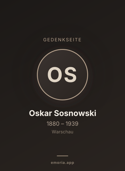 Gedenkportrait von Oskar Sosnowski