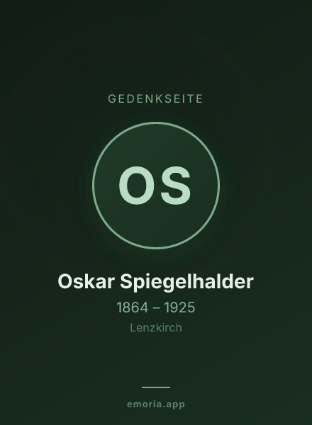 Gedenkportrait von Oskar Spiegelhalder