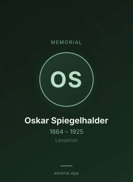 Memorial portrait of Oskar Spiegelhalder