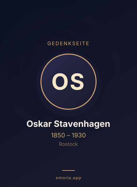 Gedenkportrait von Oskar Stavenhagen
