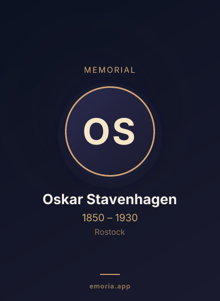 Memorial portrait of Oskar Stavenhagen