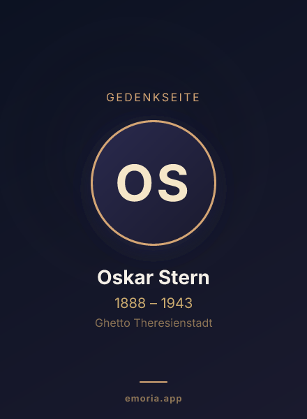 Gedenkportrait von Oskar Stern
