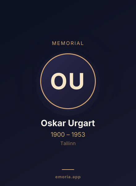 Memorial portrait of Oskar Urgart
