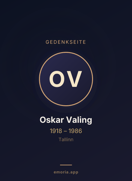 Gedenkportrait von Oskar Valing