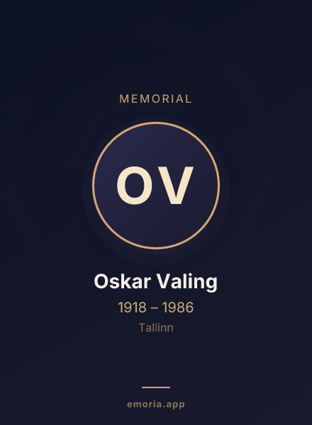 Memorial portrait of Oskar Valing