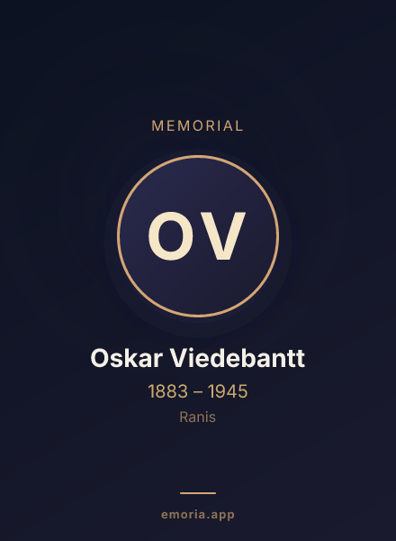 Memorial portrait of Oskar Viedebantt