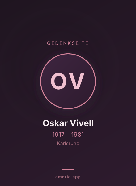 Gedenkportrait von Oskar Vivell
