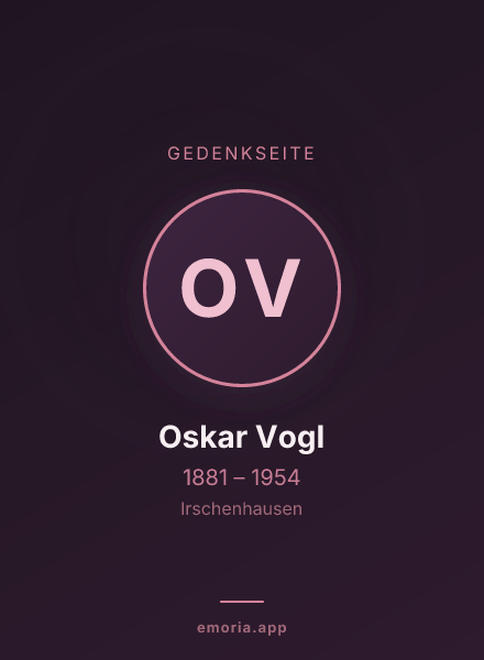 Gedenkportrait von Oskar Vogl