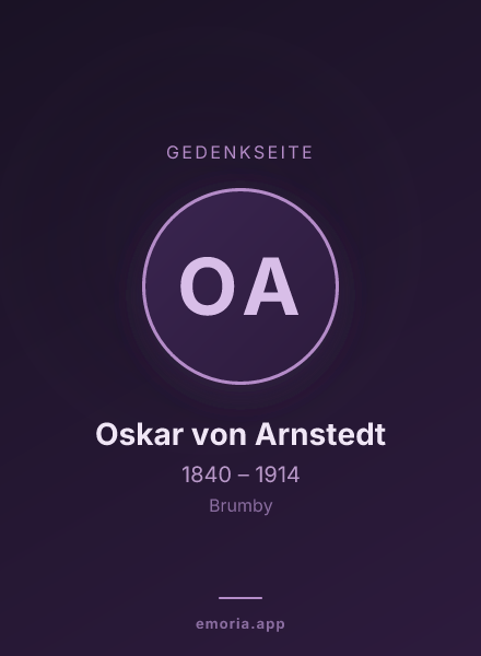 Gedenkportrait von Oskar von Arnstedt