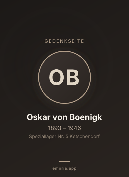 Gedenkportrait von Oskar von Boenigk