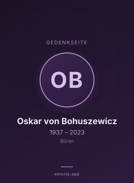 Gedenkportrait von Oskar von Bohuszewicz