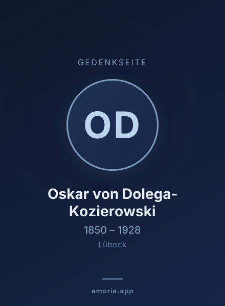 Gedenkportrait von Oskar von Dolega-Kozierowski