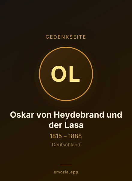 Gedenkportrait von Oskar von Heydebrand und der Lasa