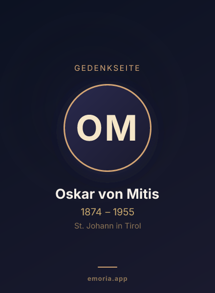 Gedenkportrait von Oskar von Mitis
