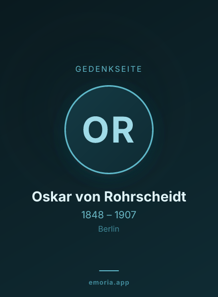 Gedenkportrait von Oskar von Rohrscheidt