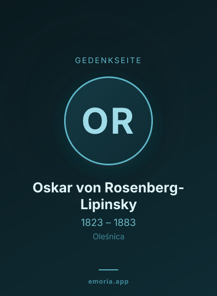 Gedenkportrait von Oskar von Rosenberg-Lipinsky