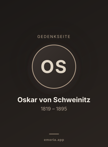 Gedenkportrait von Oskar von Schweinitz
