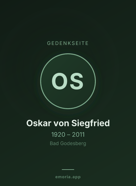 Gedenkportrait von Oskar von Siegfried