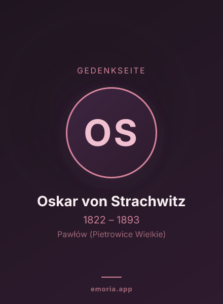 Gedenkportrait von Oskar von Strachwitz