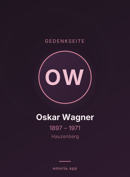 Gedenkportrait von Oskar Wagner