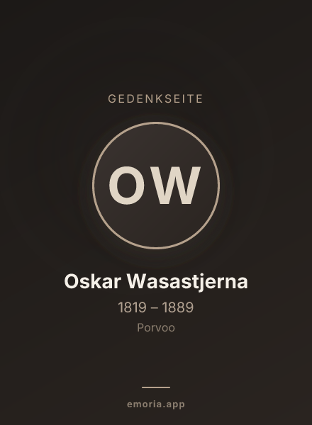 Gedenkportrait von Oskar Wasastjerna