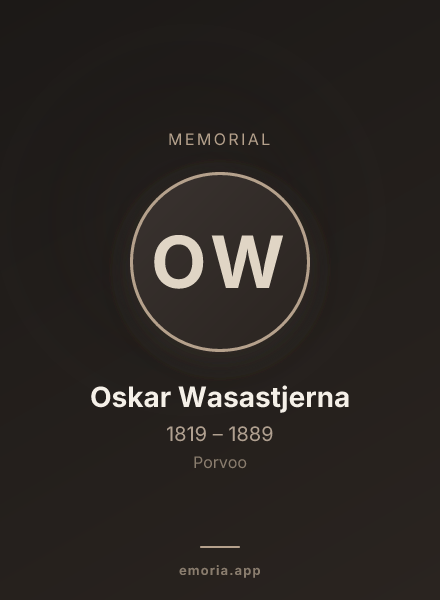 Memorial portrait of Oskar Wasastjerna