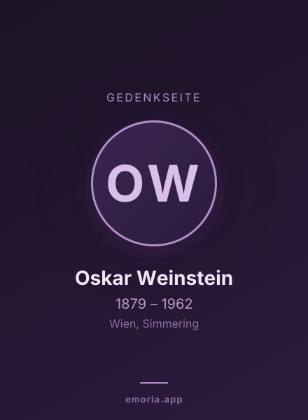 Gedenkportrait von Oskar Weinstein
