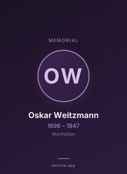 Memorial portrait of Oskar Weitzmann