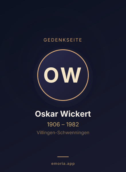 Gedenkportrait von Oskar Wickert