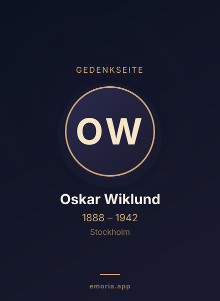 Gedenkportrait von Oskar Wiklund