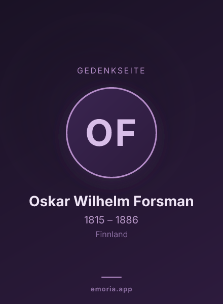Gedenkportrait von Oskar Wilhelm Forsman