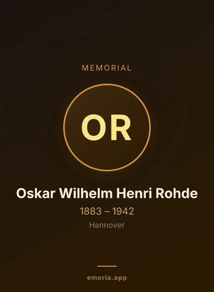 Memorial portrait of Oskar Wilhelm Henri Rohde