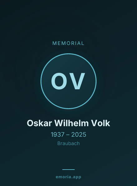Memorial portrait of Oskar Wilhelm Volk