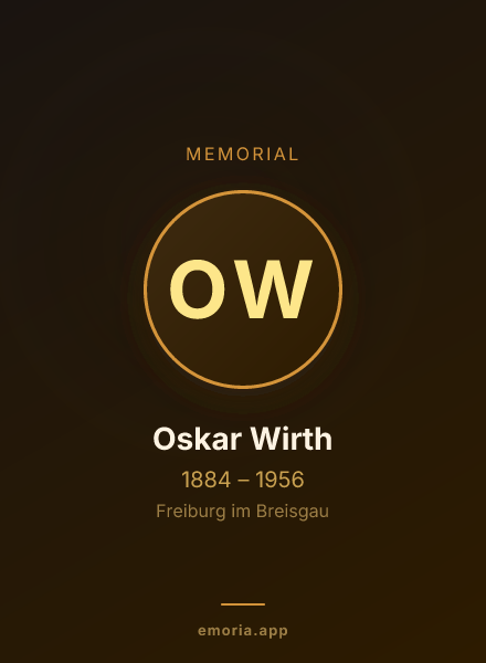 Memorial portrait of Oskar Wirth