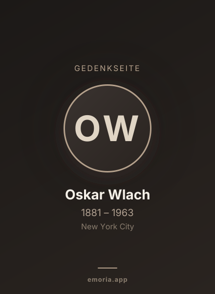 Gedenkportrait von Oskar Wlach