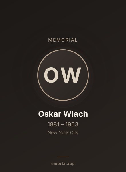 Memorial portrait of Oskar Wlach